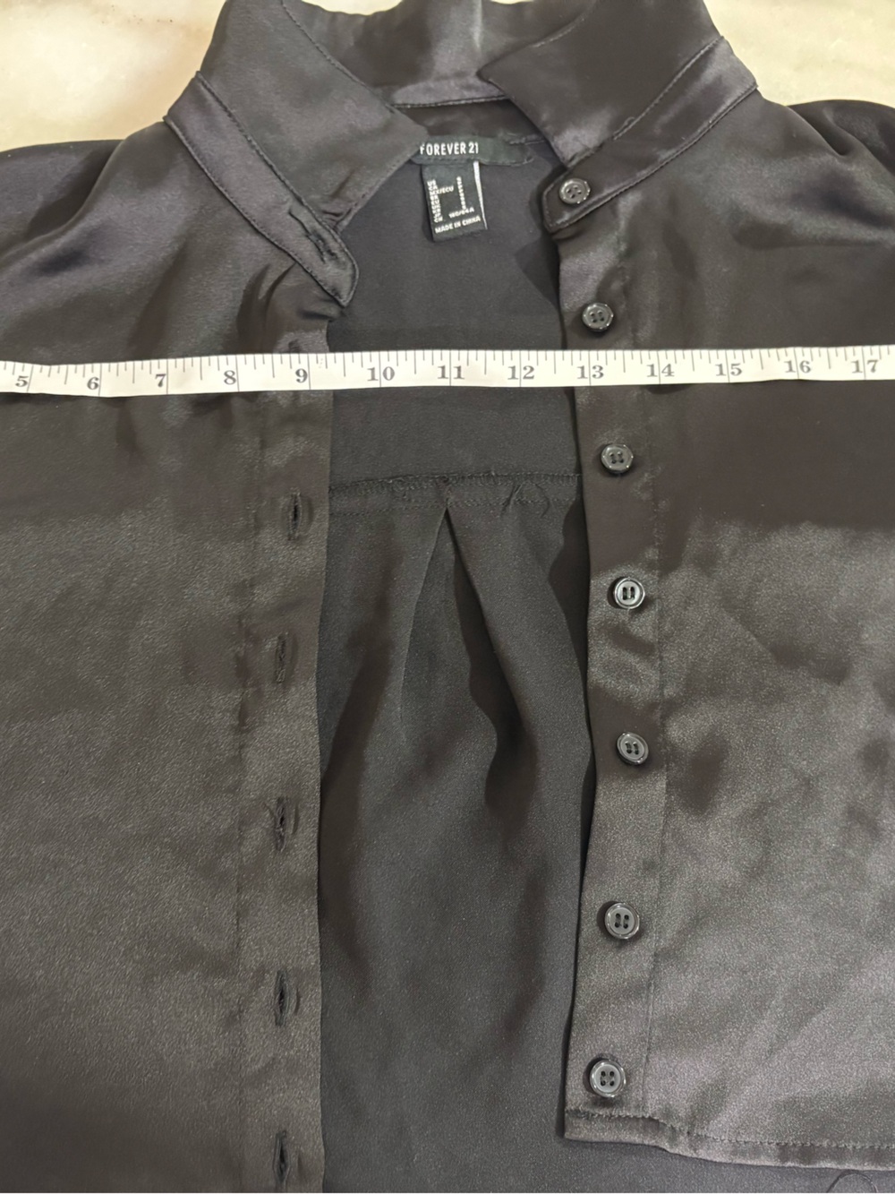Forever 21 Black Satin Cropped Button-Up Jacket - Picture 3 of 4